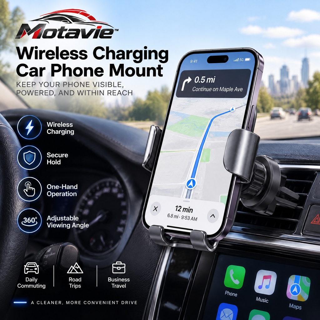 Motavie™ Wireless Charging Car Phone Mount
