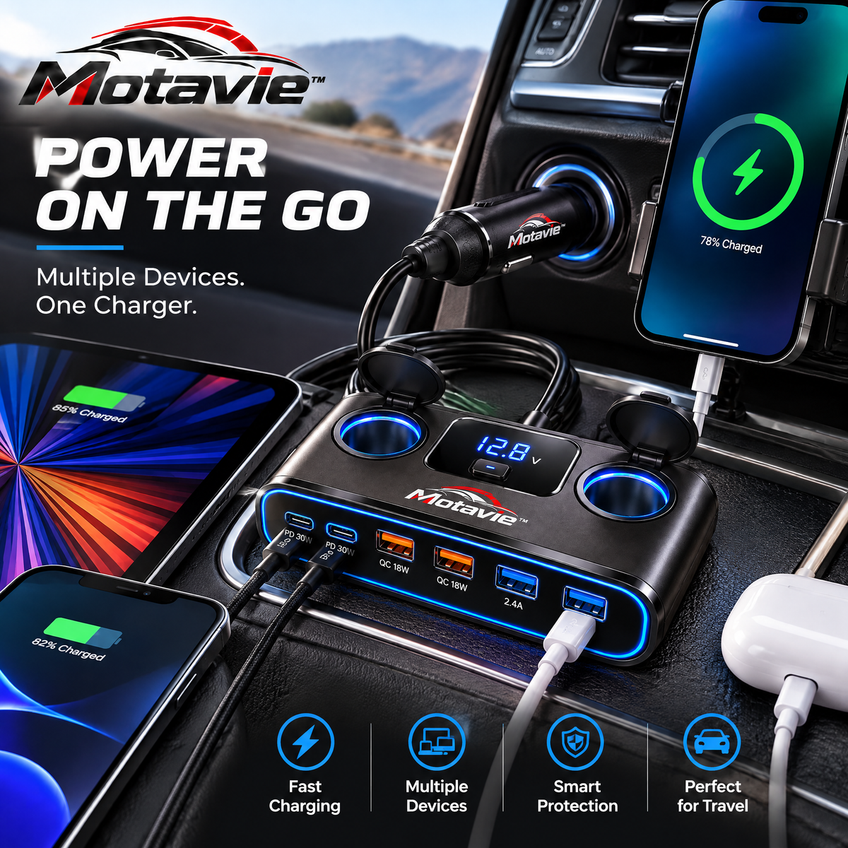 Motavie™ Multi-Port Fast Charging Power Hub