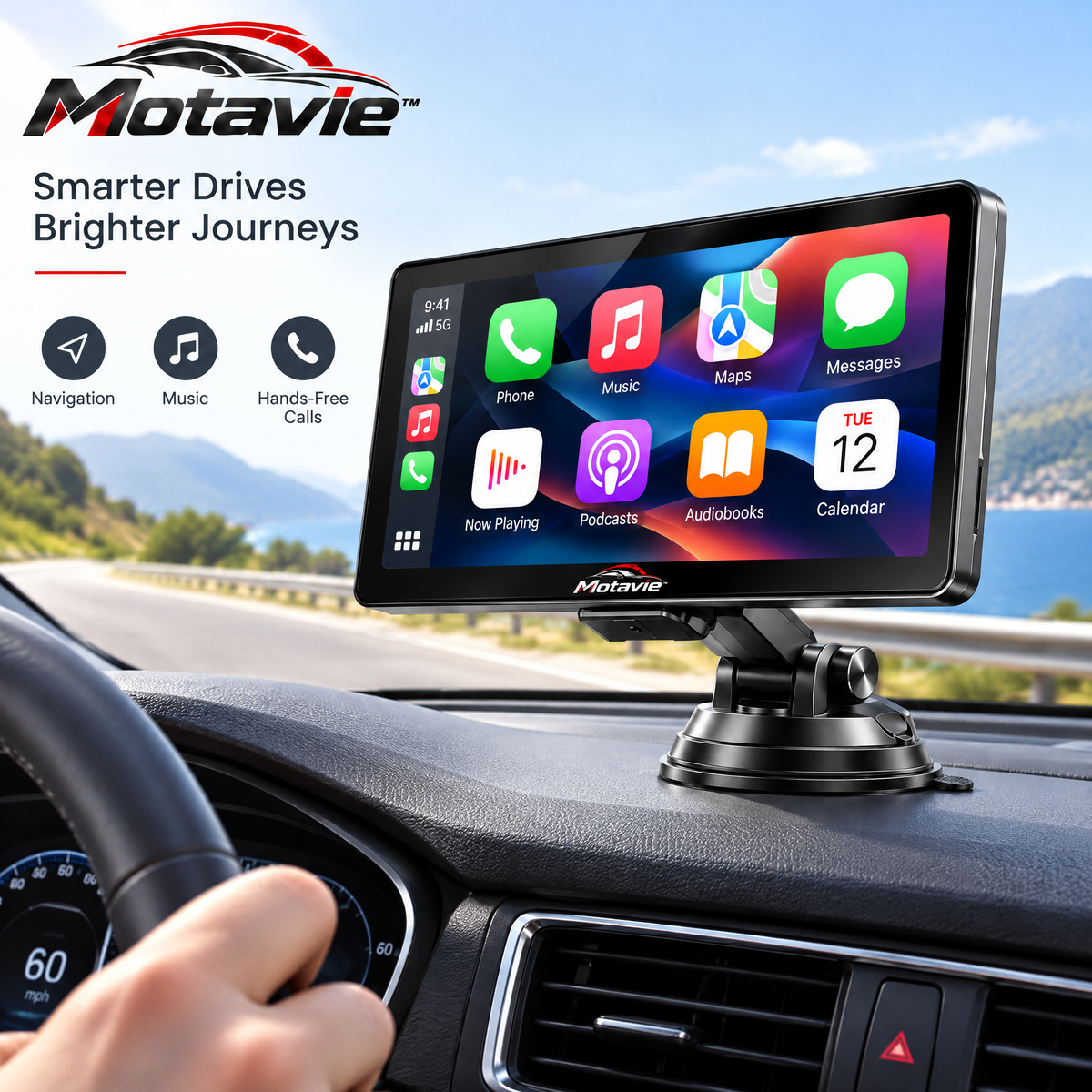 Motavie™ Portable Wireless CarPlay Display