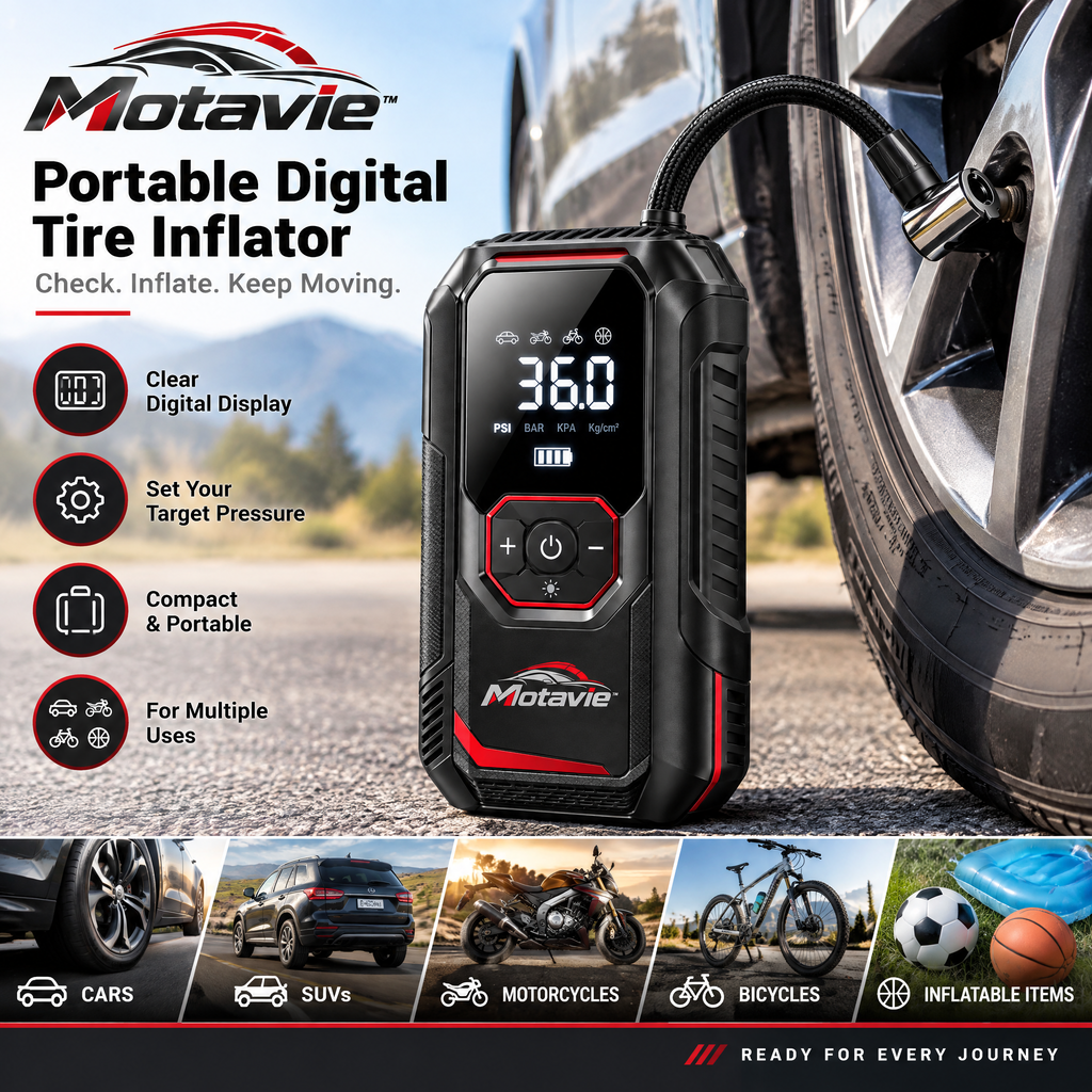Motavie™ Portable Digital Tire Inflator