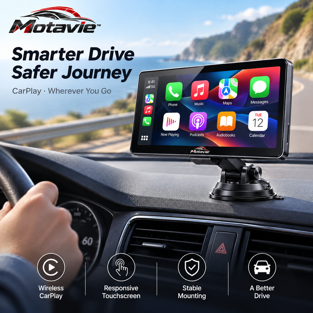 Motavie™ Portable Wireless CarPlay Display
