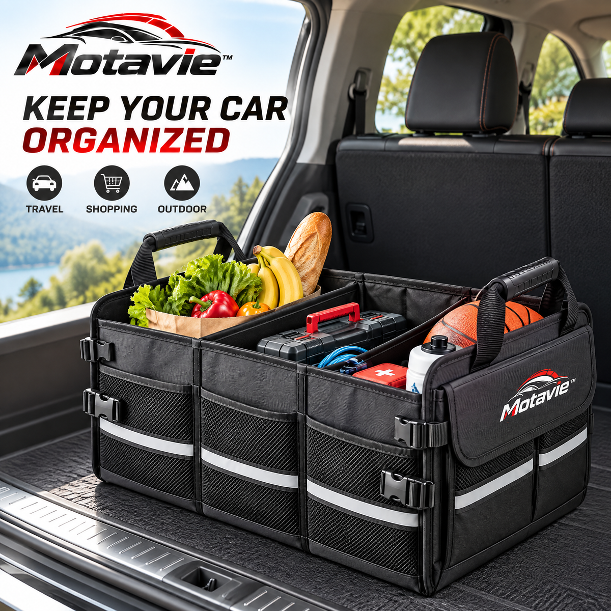 Motavie™ Foldable Car Trunk Organizer