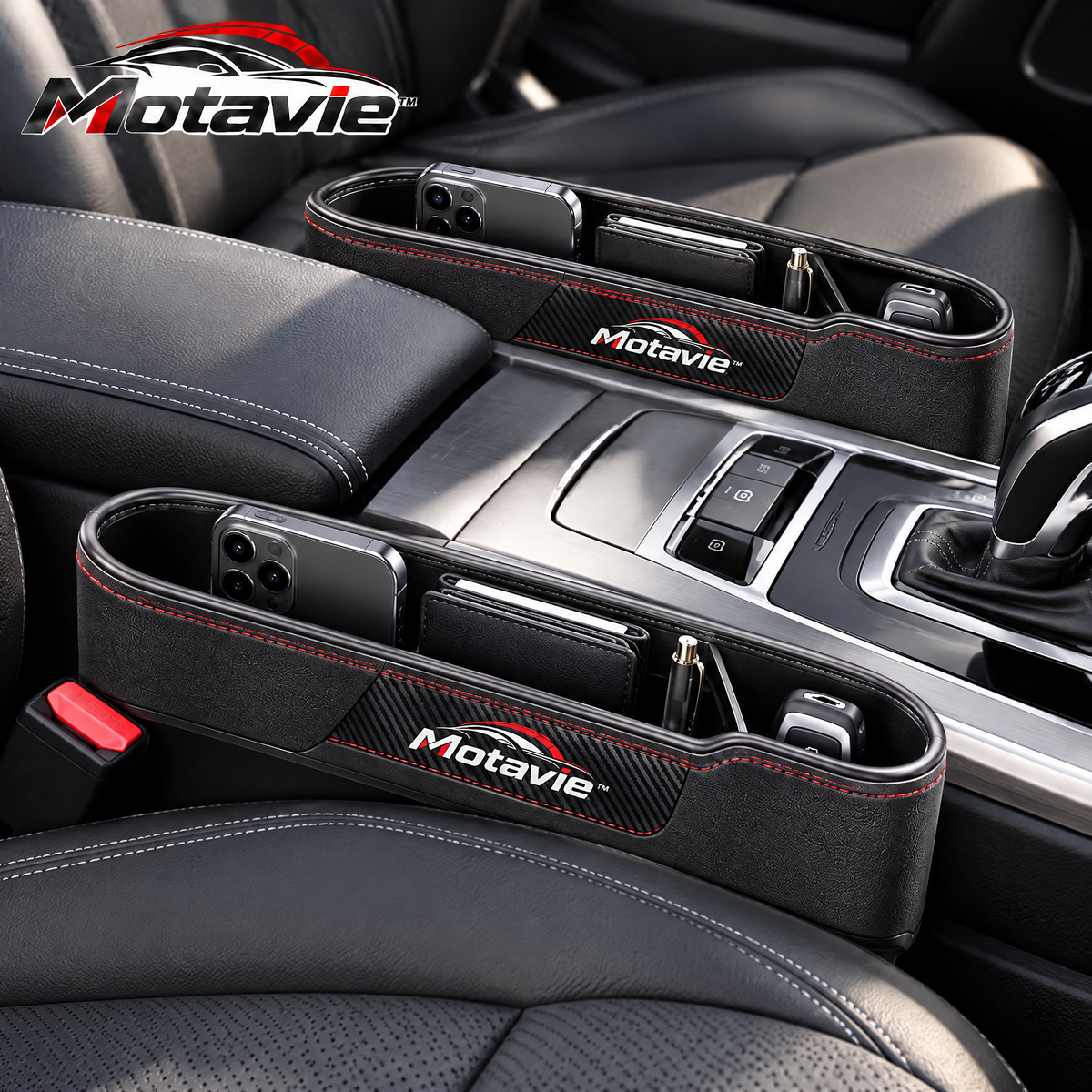 Motavie™ 2-Piece Car Seat Gap Organizer Set