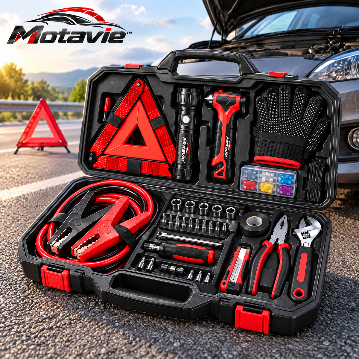 Motavie™ Roadside Emergency Tool Kit