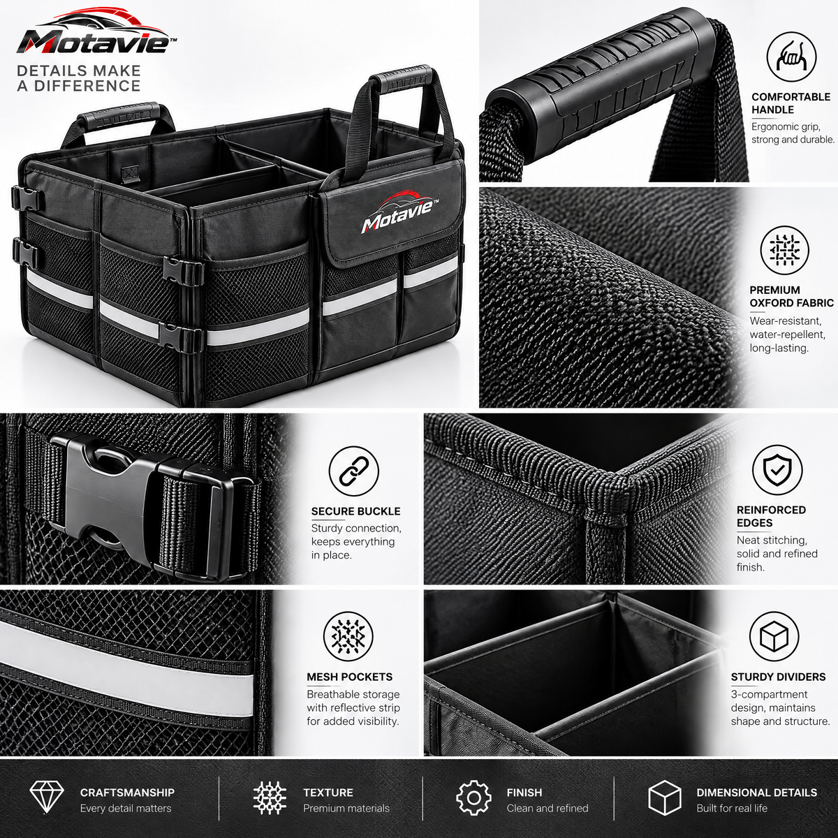 Motavie™ Foldable Car Trunk Organizer