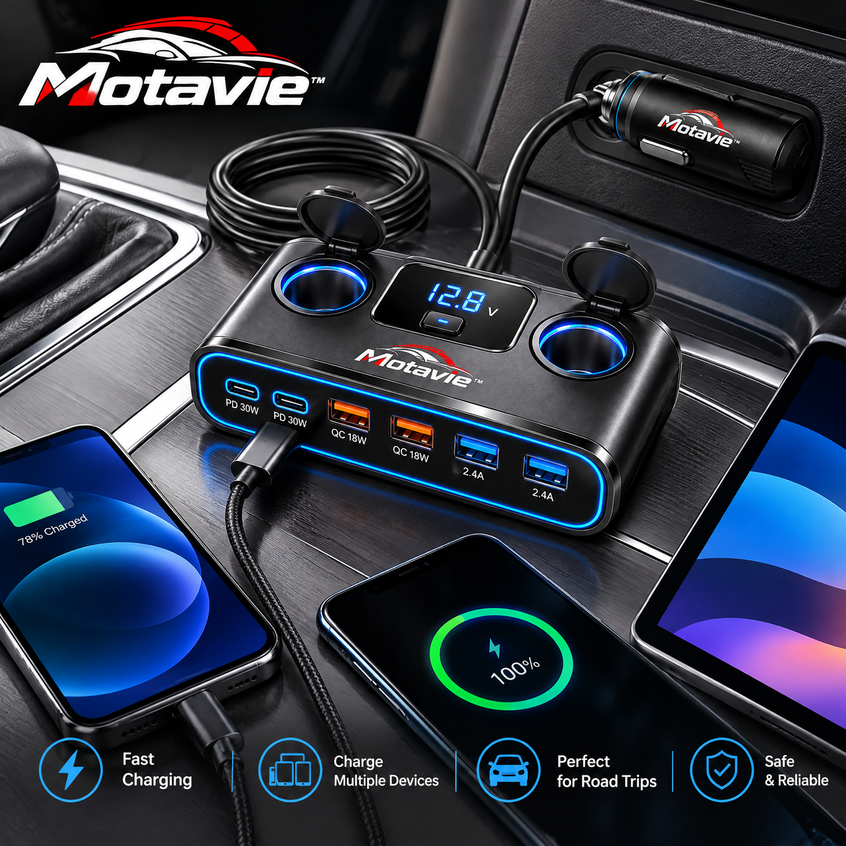 Motavie™ Multi-Port Fast Charging Power Hub