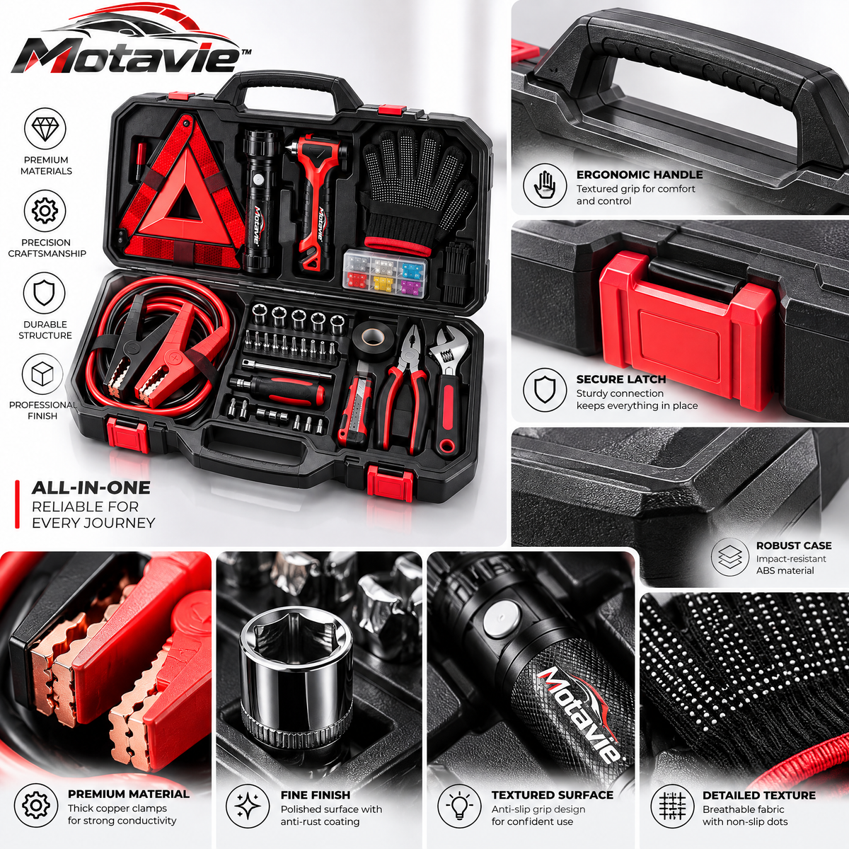 Motavie™ Roadside Emergency Tool Kit