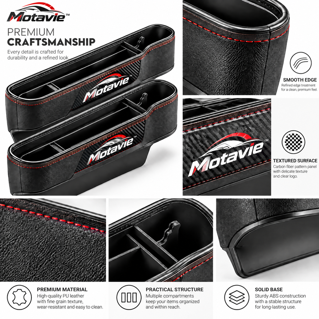 Motavie™ 2-Piece Car Seat Gap Organizer Set