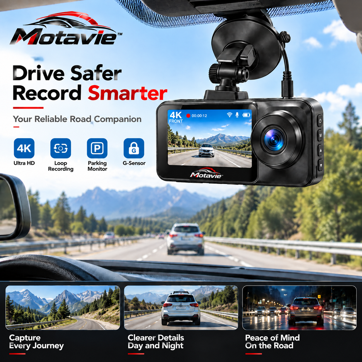 Motavie™ Front & Rear Dual Dash Cam