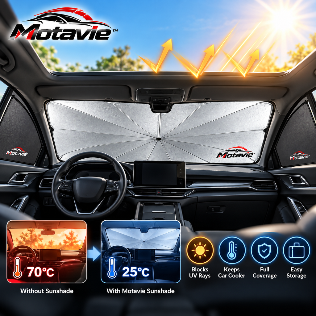 Motavie™ Full-Car Sunshade & Heat Protection Set